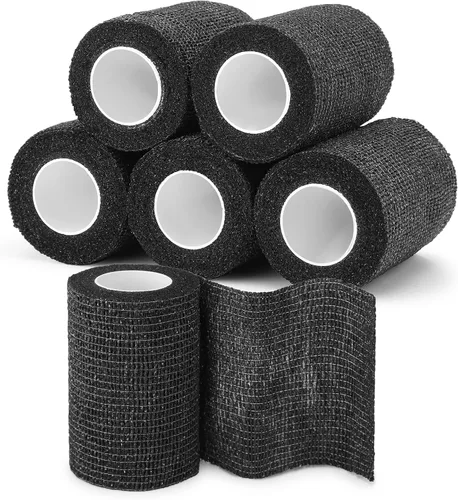 Vista 10 de Cinta adhesiva de camuflaje de 6 rollos, 1/2/3/4 pulgadas x 14.8 pies, vendaje autoadhesivo de camuflaje para acampar al aire libre, tira elástica