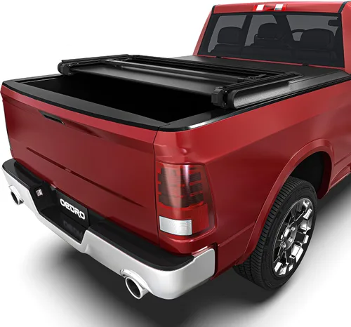 Vista 14 de OEDRO FRP Cubierta Rígida de Tonneau de Triple Pliegue Compatible con Dodge Ram 1500 2009-2024 (Carrocería Clásica y Nueva) Cama de 5.6 pies sin Ram