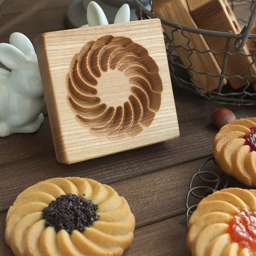 Vista 13 de Molde de Galletas de Madera Herramienta de Decoración de Galletas de Madera Moldes de Galletas 3D Molde de Hornear Gracioso Arte de Relieve Navidad