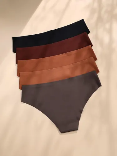 Vista 2 de MakeMeChic Conjunto de 5 bragas lisas sin costuras para mujer