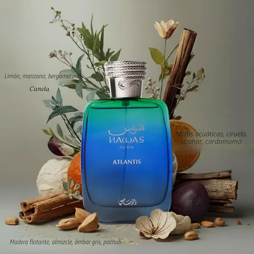 Vista 4 de RASASI Hawas Atlantis Eau de Parfum para hombre, 100 ml (3.4 oz) Spray de fragancia fresca y moderna