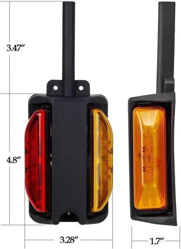 Vista 3 de Partsam 2 x 4 LED de liquidación de remolque Fender luces ámbar delantero rojo trasero 4 diodos RH/LH