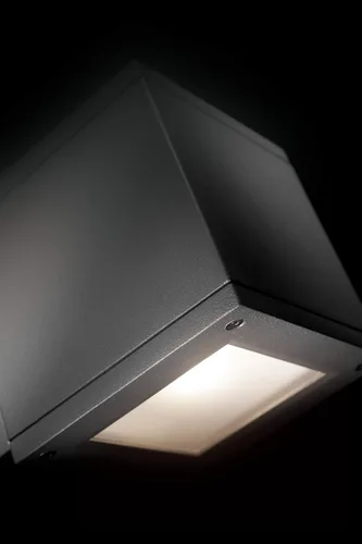 Vista 8 de WAC Lighting WS-W2505-AL Rubix - Lámpara de pared LED para exteriores, doble luz, 3000K, aluminio cepillado
