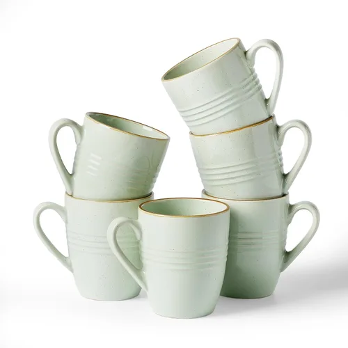 Vista 34 de Juego de Tazas de Café Famiware, Juego de 4 Tazas de 13 oz, Tazas de Gres para Café con Leche, Té Caliente, Mocha, Cacao, Capuchino, Aptas