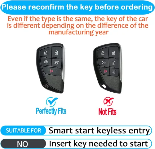 Vista 2 de para Chevrolet Llavero de Llave con Funda Compatible con 2021-2025 GMC Silverado Sierra 1500 2500HD 3500HD, Funda de Llave Inteligente de 5 Botones