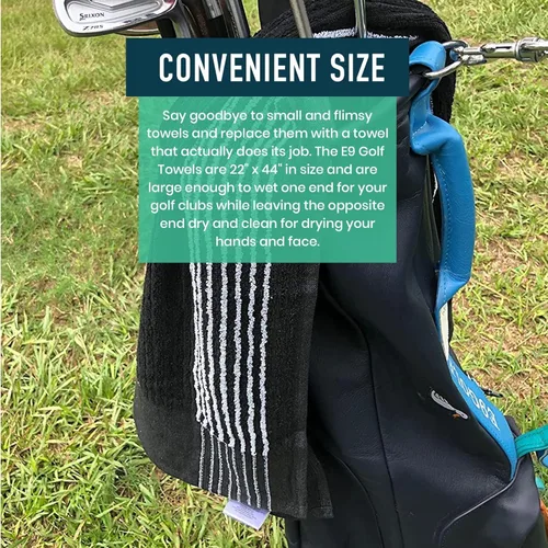 Vista 3 de Toalla de Golf Caddy - Toalla de Caddie Extra-Grande de 22" X 44" Utilizada por Profesionales del Tour, Algodón Suave Premium, Absorción Superior