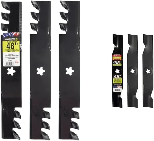 Vista 12 de Maxpower 561735XB Juego de mantillo comercial de 3 cuchillas para artesano de corte de 48", Husqvarna, Poulan, reemplaza al OEM no. 173921, 532173921