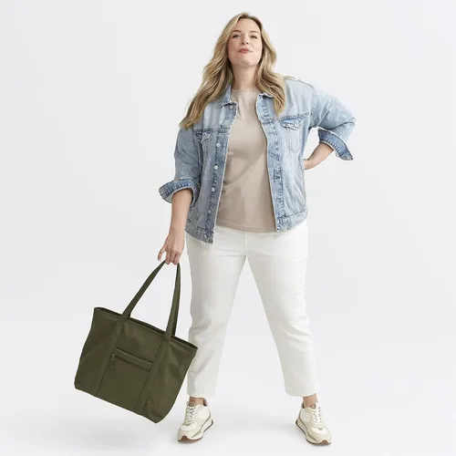 Vista 5 de Vera Bradley Bolso tote Vera de algodón para mujer borgoña