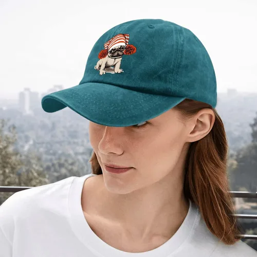 Vista 5 de Gorras Pug Dog Dad Hat, sombrero gráfico para mujer