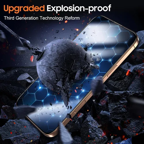 Vista 4 de UniqueMe Protector de pantalla de privacidad de 360° para iPhone 16 Pro Max 360°-negro