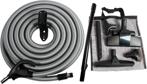 Vista 4 de Cen-Tec Systems 97305 Kit de accesorios de vacío central de bajo voltaje con manguera de control de interruptor, 30 pies, color negro