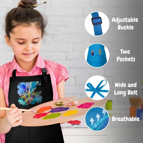 Vista 4 de Delantal personalizado para niños con nombre personalizado, delantal de artista para pintar y manualidades, relleno de calcetines para niños y niñas