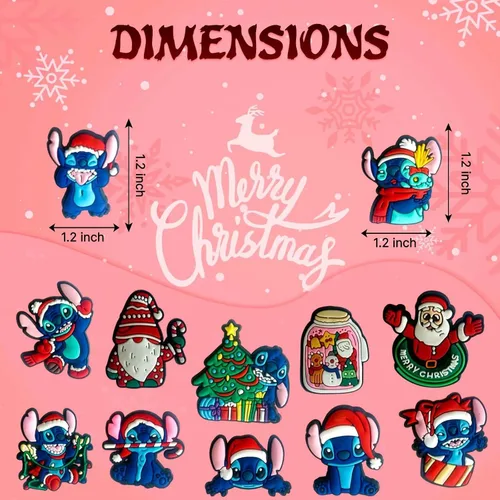 Vista 2 de Jibicharrm 35 dijes de zapatos de Navidad para niños, dibujos animados al azar de PVC, accesorios de decoración de zapatos, dijes con árbol