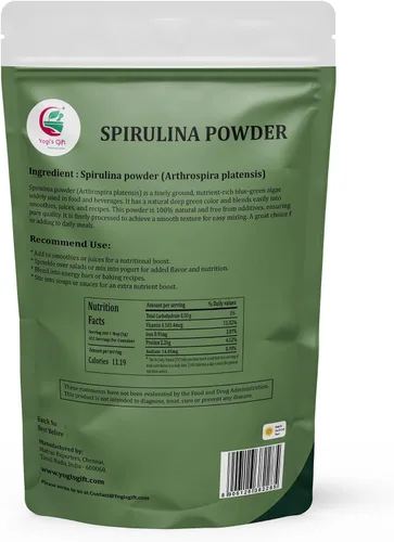 Vista 2 de Yogi's Gift® - Polvo de espirulina de 2 libras, 100% natural y puro, perfecto para batidos, jugos y bienestar diario, paquete a granel de 2 libras