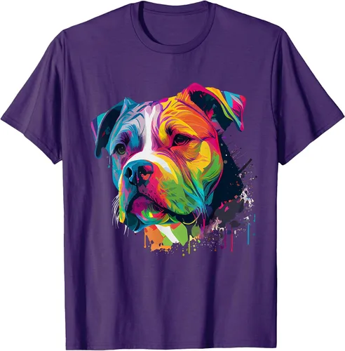 Vista 46 de Colorful American Bulldog American Bully Men Women T-Shirt Asphalt Grey