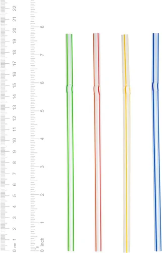 Vista 2 de Paquete de 200 popotes de plástico desechables flexibles, de 7.75 pulgadas de alto, varios colores a rayas Plástico flexible sin BPA, diseño