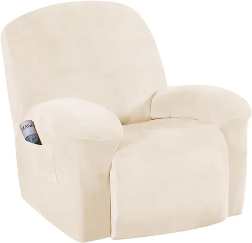 Vista 16 de H.VERSAILTEX Fundas elásticas para sillón reclinable, Funda para silla reclinable, Funda para sofá, 1 pieza, moderna, de terciopelo, elegante