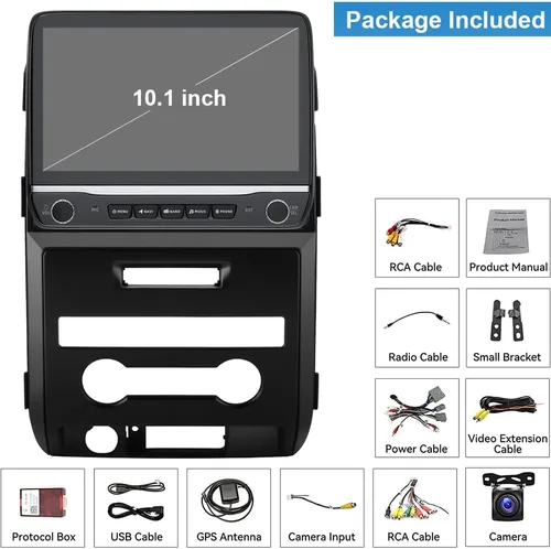 Vista 9 de Radio de coche estéreo para Ford F150 2009 2010 2011 2012 2013 2014 con Carplay inalámbrico Android Auto 10 pulgadas pantalla táctil navegación