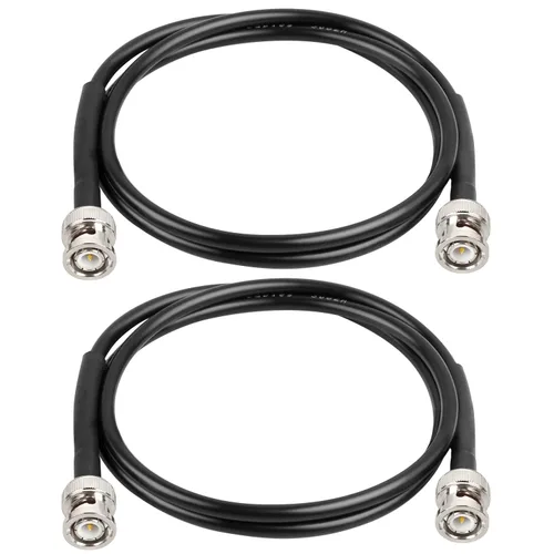 Vista 25 de MOOKEERF Cable BNC - 1 pie 2 piezas RG58 50 ohm macho a macho cables coaxiales de extensión BNC de baja pérdida para antenas, radios RF, módems