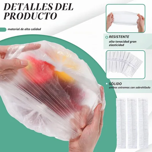 Vista 3 de Leyndo 1000 gorros de ducha desechables de plástico impermeable Transparente