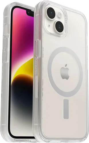 Vista 15 de OtterBox Funda para iPhone 14 y iPhone 13 (solamente) - Serie Symmetry + - Negro - Ultra-Sleek - Se ajusta a MagSafe - Bordes elevados para proteger