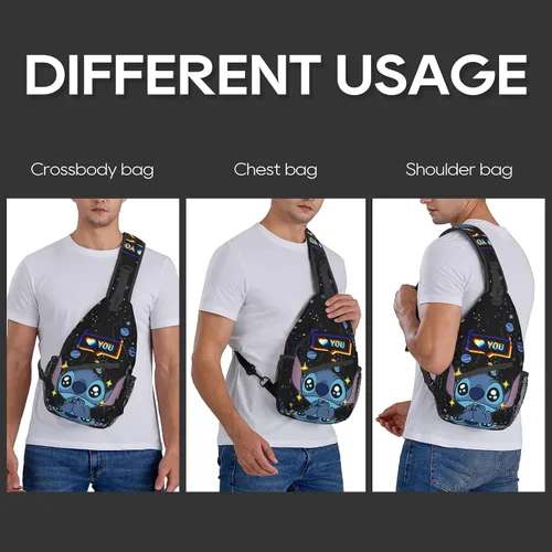 Vista 2 de Pcoxeim Cartoon Anime Crossbody Sling Backpack for Women Men Gifts Multipurpose Sling Bag Travel Hiking Gym Chest Bag Daypack