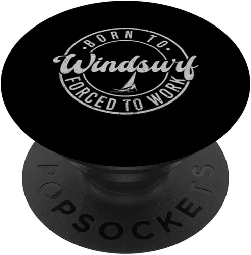 Vista 6 de Born To Windsurf Forced To Work Surfing PopSockets MagSafe PopGrip for iPhone