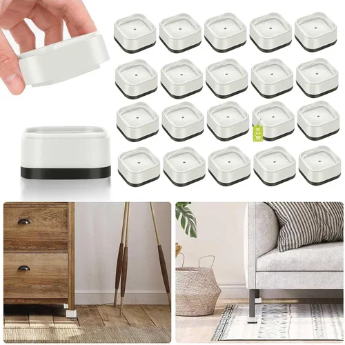 Vista 61 de Paquete de 12 elevadores de muebles de 1, 2 o 3 pulgadas, elevadores de cama ajustables resistentes para mesa, escritorio, sofá, silla, gabinete