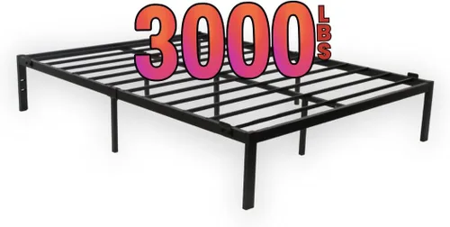 Vista 12 de Golden Gate Beds, base de cama de plataforma de metal, resistente, base de colchón de acero resistente, no necesita somier, fácil montaje, base Negro