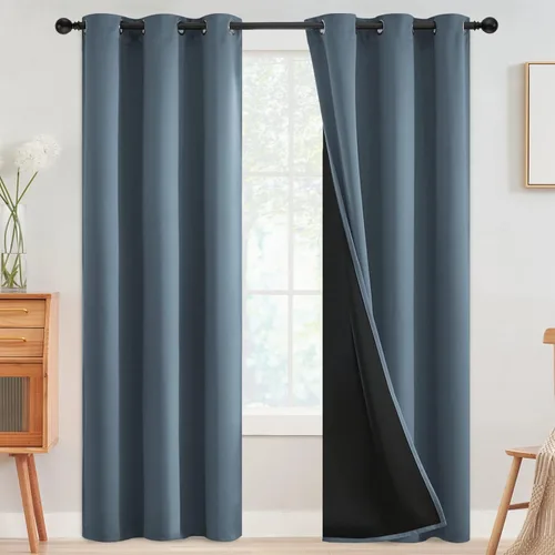 Vista 51 de SimpleHome - Cortinas opacas 100% para recámara, cortinas de ventana con ojales beige, con aislamiento térmico, cortinas de oscurecimiento