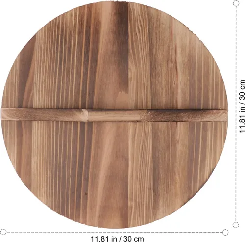 Vista 9 de Cabilock Tapa de olla de madera de 11.02 pulgadas, cubierta de sartén de cocina antiquemaduras con mango grande, cubierta para olla de cocina