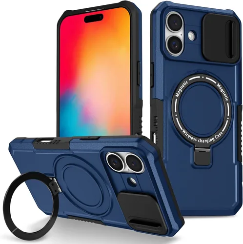 Vista 46 de Funda magnética para iPhone 11, soporte de anillo con ventana corrediza, funda protectora mate a prueba de golpes para iPhone 11 6.1, fundas