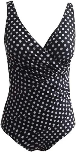 Vista 5 de Women Sexy Tummy Control One Piece Swimsuits 2024 Summer Beach SolidPrinted Halter Push up Bathing Suits