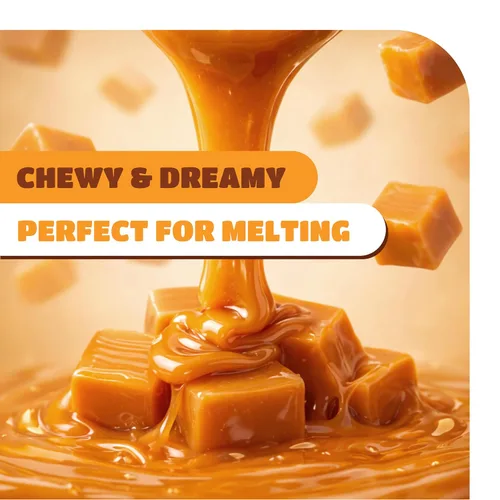 Vista 4 de Caramelos cremosos envueltos individualmente, paquete de 4 libras Caramelo masticable con sabor a vainilla para oficina