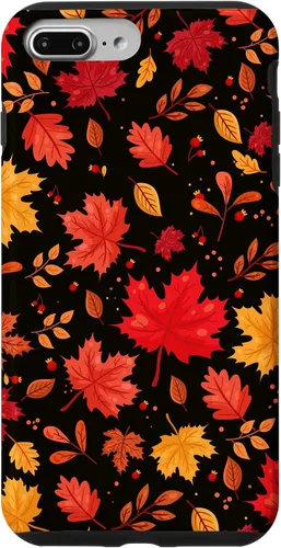 Vista 12 de iPhone 11 Pro Halloween Pattern Fall Leaves Pattern - Funda de la temporada de otoño