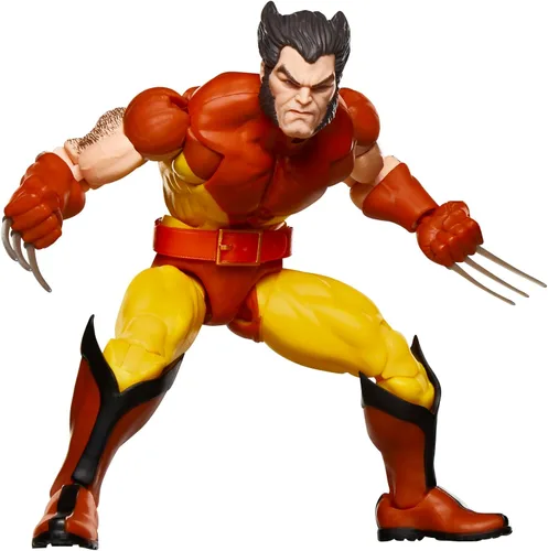 Vista 5 de Marvel Legends Series Wolverine, X-Men Retro Marvel Comics Secret Wars Figura de acción coleccionable de 6 pulgadas con escudo