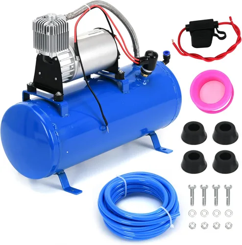 Vista 7 de PTNHZ Bomba de Tanque de Compresor de Aire DC 12V MAX 150PSI con Tanque de 3 Litros 0.8 Galones Para Tren, Camión, Barco, Camioneta, Autocaravana.