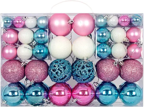 Vista 6 de 100 adornos navideños para árbol de Navidad con lentejuelas, adornos colgantes para decoración de fiestas (negro, 100 unidades)