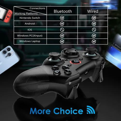 Vista 5 de EasySMX Wireless Gamepad Joystick Controller, 2.4G Gaming Controller for PCPS3AndroidAndroid TV BOX, with Turbo, Pulg and Play, Dual Vibration, 14