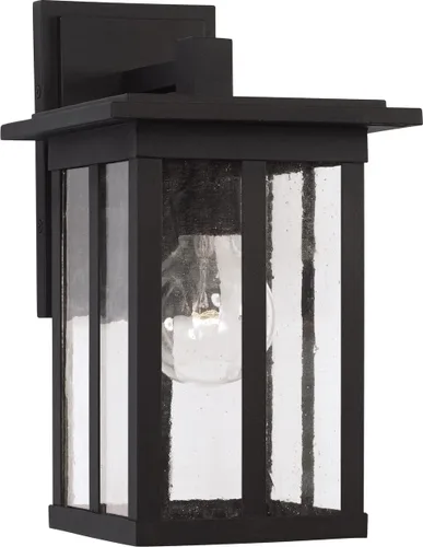 Vista 10 de Capital Lighting 943811OZ Barrett - Farol rectangular de pared para exteriores, cristal envejecido, 1 luz de 100 vatios, 12 pulgadas de alto x 7
