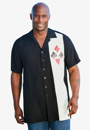 Vista 2 de KingSize Camisa de campamento de bloques de color grande y alta para hombre