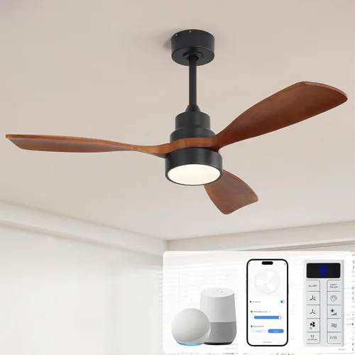 Vista 11 de Sofucor Ventiladores de techo inteligentes de 48 pulgadas con luces
