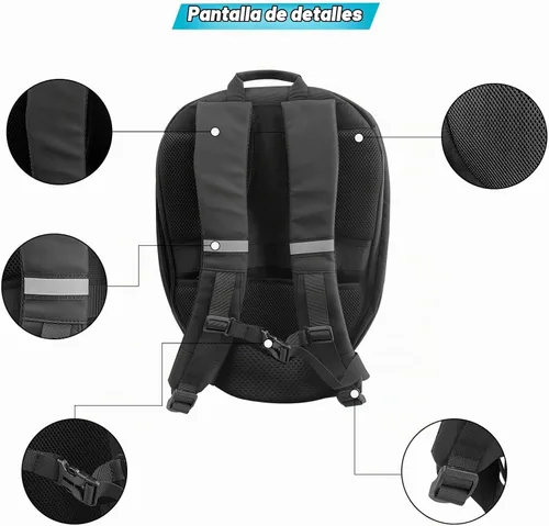 Vista 4 de Crelander Mochila LED para motocicleta, mochila de caballero de 17 pulgadas con pantalla programable para bricolaje, carcasa rígida impermeable 3D
