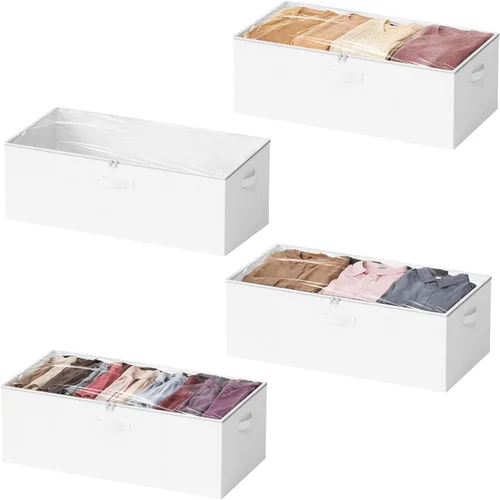 Vista 10 de SpaceAid Paquete de 4 Contenedores de Almacenamiento Bajo la Cama de 10" de Alto, Organizadores Grandes de Almacenamiento Bajo la Cama con Tapas