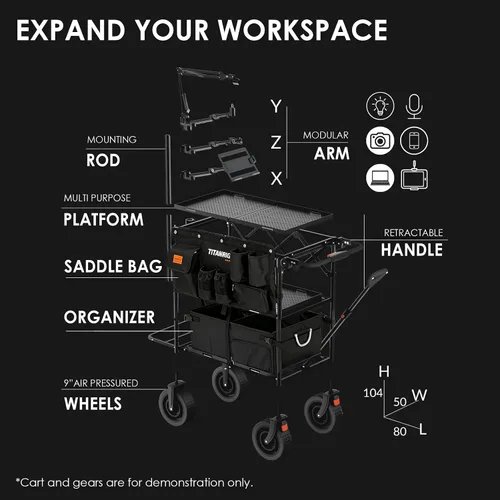 Vista 2 de TARION Video Producción Carro Accesorios Caja Plegable Titanrig Organizador
