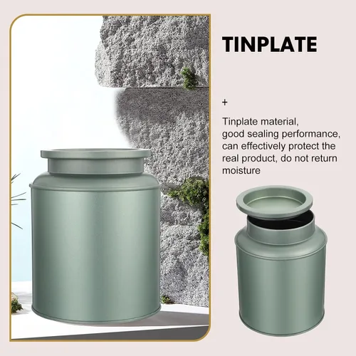 Vista 4 de OUNONA Tinplate Tea Storage Container with Lid Packaging Box for Spices