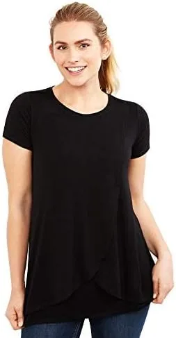 Vista 3 de Maternidad Plus tamaño Lift Up Relaxed Fit Tee de lactancia