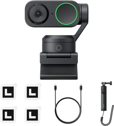 Vista 11 de Insta360 Link 2 - Cámara web PTZ 4K para PC/Mac, sensor de 1/2 pulgada, seguimiento AI, HDR, micrófono con cancelación de ruido AI, control