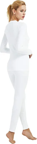 Vista 5 de COOLOMG Pantalones de capa base para clima frío para mujer, leggings térmicos de compresión con forro polar para invierno