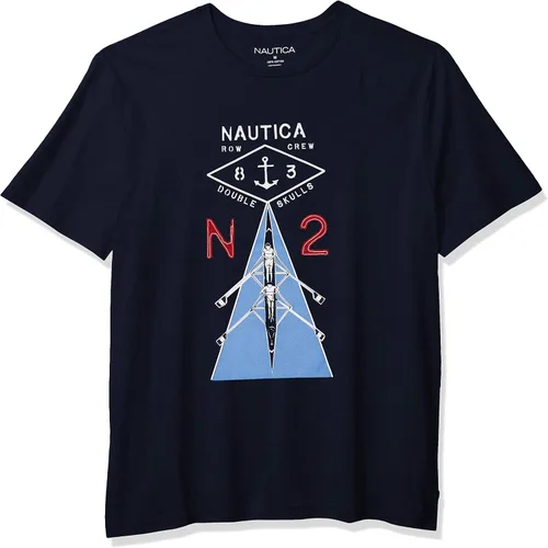 Vista 8 de Nautica - Camiseta de manga corta para hombre, 100% algodón, serie náutica con estampa gráfica Rojo náutico